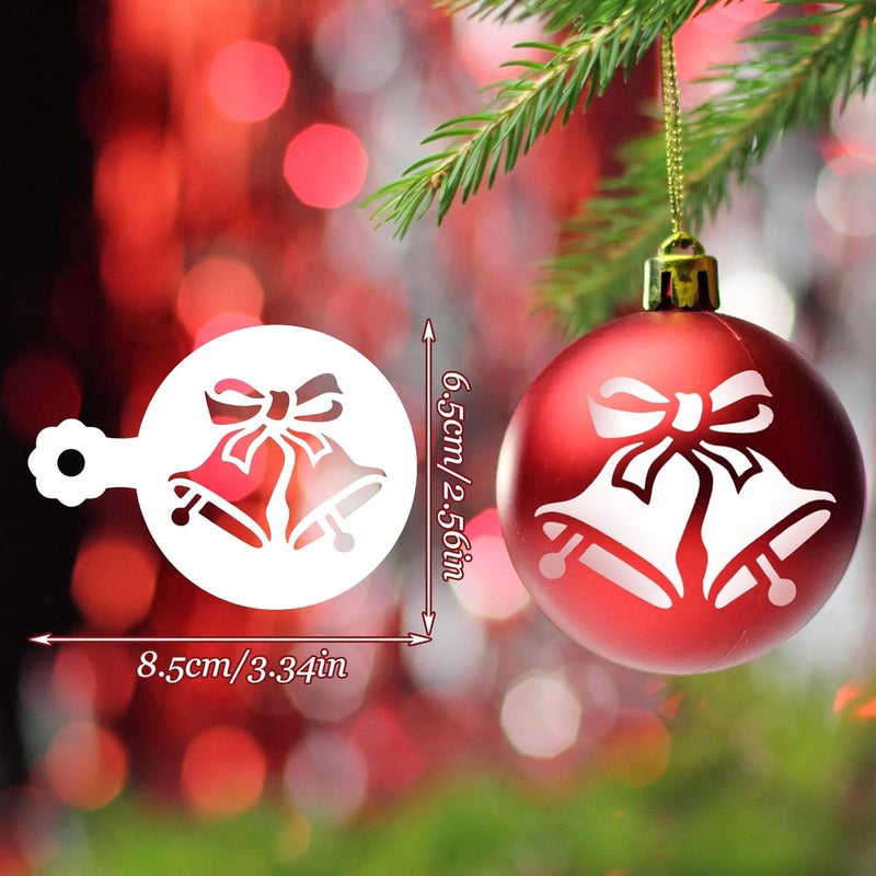 Eersida 30 Pieces Christmas Cookie Stencils Cake Templates Coffee Stencils Reusable Painting Cake Stencil Templates Embossing Moulds for Baking Birthday Easter Xmas Arts DIY Card Making(Cute Style) - Image 3